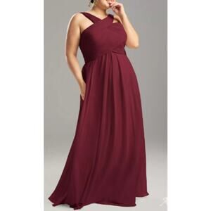 AW BRIDAL 6 S burgundy Vienna wedding guest formal party maxi dress NEW B131